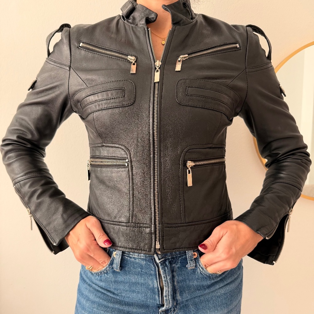 100% Leather Jacket XS - Buttery Soft & Fitted